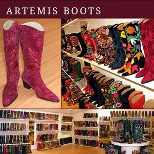 Authentic ARTEMIS Handmade Tapestry Boots Size 41